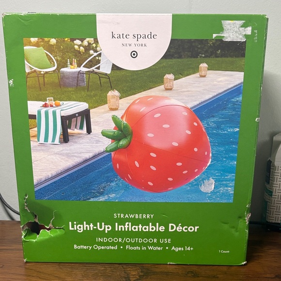 Kate Spade Red Strawberry Inflatable Decor - Picture 1 of 4